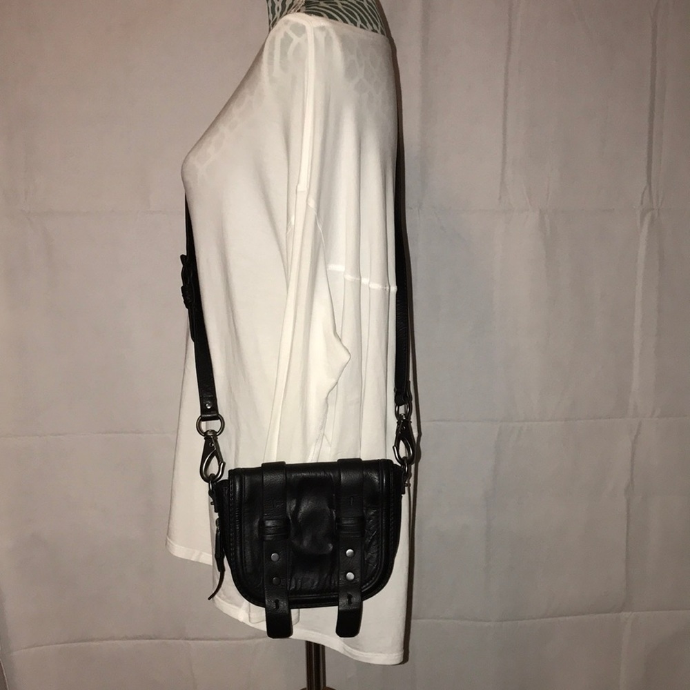 SHE + LO Black Leather Color Studded Small Purse Crossbody Purse Bag - Picture 4 of 10